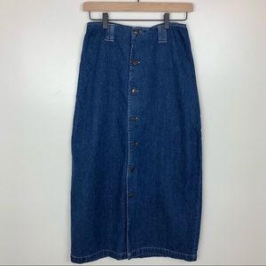 Bill Blass | 90’s Button Down Denim Midi Skirt